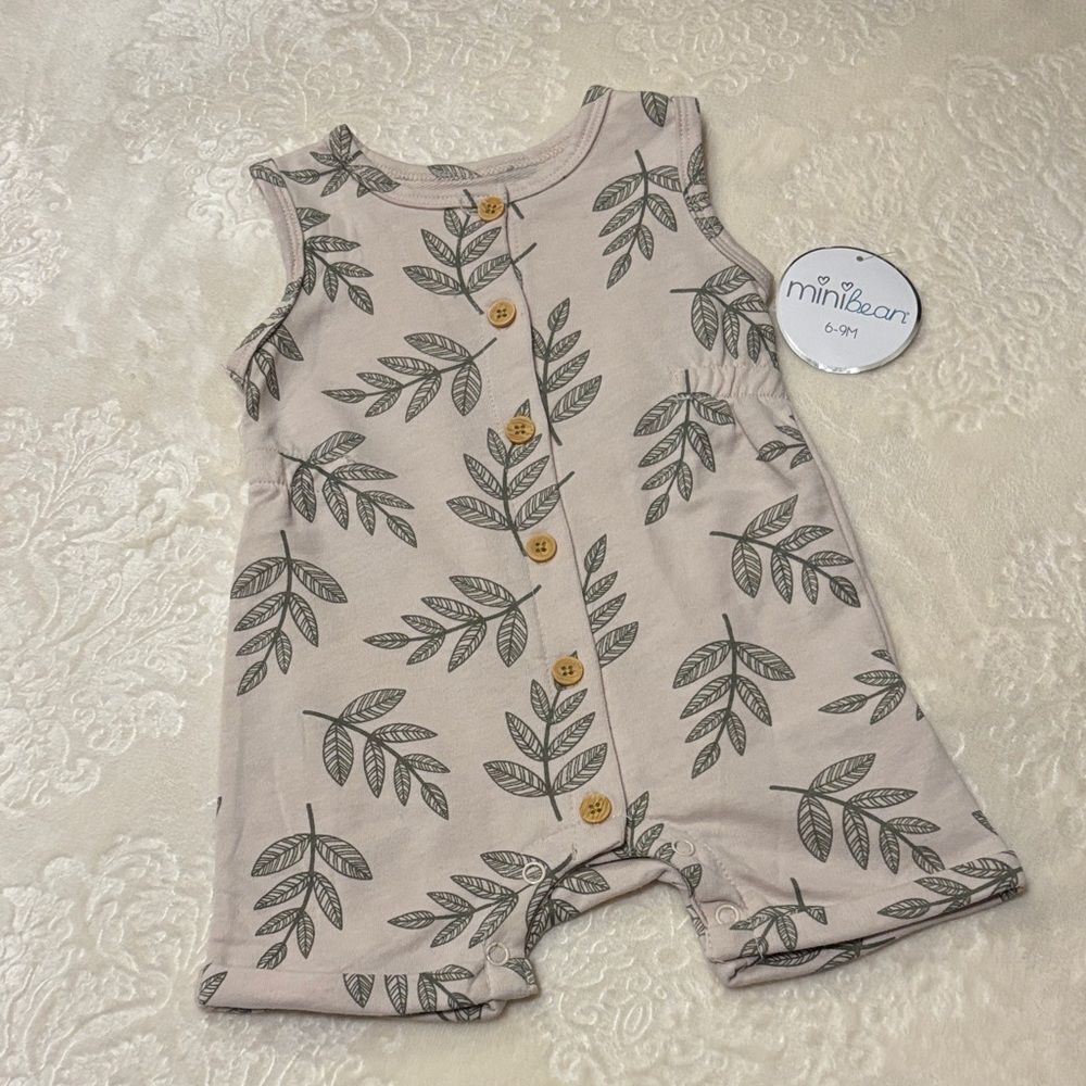 Minibean Leaf Print Onesie